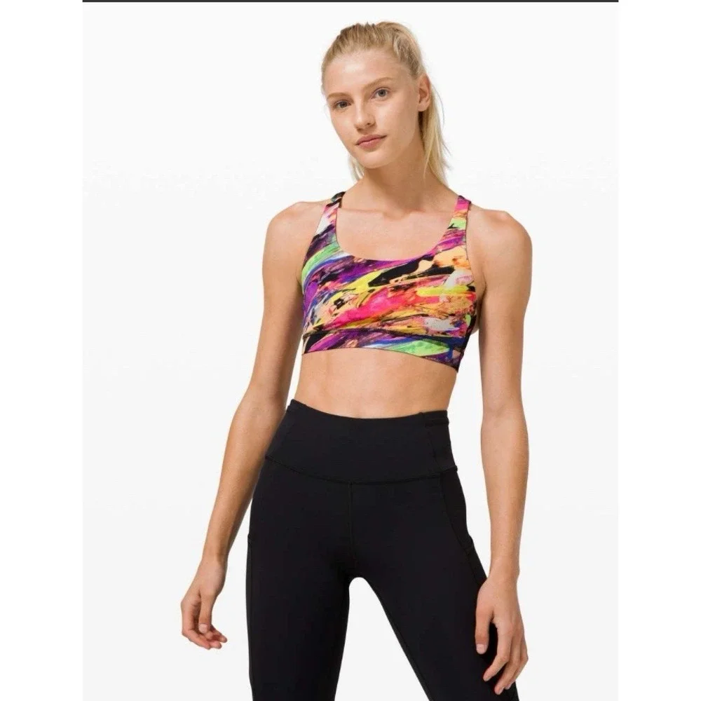 Lululemon Energy Bra Size 8 Medium Support, B–D‎ Cups Atmospheric Multicolor $77